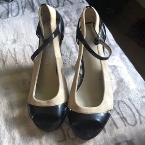 Black pat leather grey suede. Franco Sarto